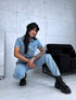 СИНИЙ ДЖИНСОВЫЙ брючный костюм "BLUE WEEKEND" LY107
